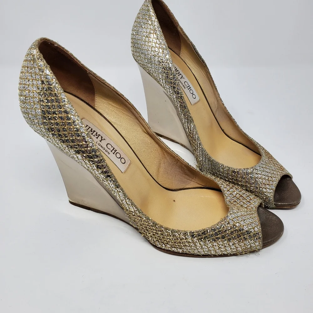 Jimmy Choo Champagne Wedges
